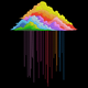 Rainbow Dripping Cloud Embroidery Design, Instant Download