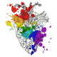 Rainbow Floral Heart Embroidery Design, Instant Download