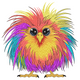 Rainbow Fluffy Chick Embroidery Design, Instant Download