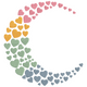 Rainbow Heart Crescent Embroidery Design, Instant Download