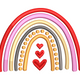 Rainbow Hearts Embroidery Design, Colorful Kids Nursery Heart Pattern, Instant Download