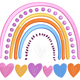 Rainbow Hearts Embroidery Design, Kids Machine Embroidery Pattern, Instant Download