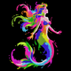 Rainbow Mermaid Embroidery Design, Instant Download