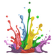 Rainbow Paint Splash Embroidery Design, Instant Download