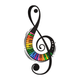 Rainbow Piano Treble Clef Embroidery Design, Machine Embroidery Pattern, Instant Download