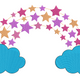 Rainbow Stars Cloud Embroidery Design, Instant Download