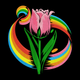 Rainbow Tulip Flower Embroidery Design, Machine Embroidery Pattern, Instant Download