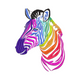 Rainbow Zebra Head Embroidery Design, Colorful Wildlife Machine Embroidery, Instant Download