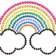 Rainbow with Clouds Dot Style Embroidery Design, Instant Download