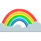 Rainbow with Clouds Embroidery Design, Instant Download