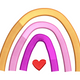 Rainbow Heart Embroidery Design, Baby Nursery Machine Embroidery Pattern, Instant Download