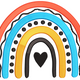 Rainbow with Heart Embroidery Design, Instant Download