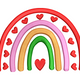 Rainbow with Hearts Embroidery Design, Colorful Nursery Rainbow Pattern, Instant Download