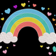 Rainbow with Hearts Embroidery Design, Instant Download