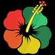 Rasta Hibiscus Flower Embroidery Design, Instant Download