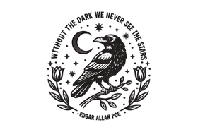 Raven Quote Embroidery Design, Machine Embroidery Pattern, Instant Download