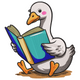 Reading Goose Embroidery Design, Instant Download