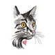 Realistic Cat Face Embroidery Design, Instant Download