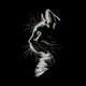Realistic Cat Face Embroidery Design, Sketchy Half Face Pattern, Instant Download