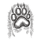 Realistic Dog Paw Print Embroidery Design V2, Instant Download