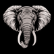 Realistic Elephant Head Embroidery Design, Instant Download