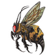 Realistic Hornet Embroidery Design, Detailed Insect Stitch Pattern, Instant Download