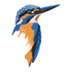 Realistic Kingfisher Embroidery Design, Instant Download
