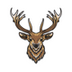 Realistic Stag with Antlers Embroidery Design, Instant Download