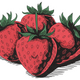Realistic Strawberry Bunch Embroidery Design, Instant Download