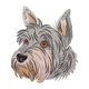 Realistic Terrier Dog Embroidery Design, Dog Portrait Machine Embroidery
