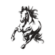 Rearing Horse Silhouette Embroidery Design, Instant Download