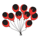 Red Black Balloon Bundle Embroidery Design, Birthday Party Pattern, Instant Download