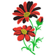 Red Black Flower Embroidery Design, Daisy Embroidery Pattern, Instant Download