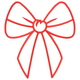 Red Bow Outline Embroidery Design, Instant Download
