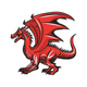 Red Dragon Embroidery Design, Instant Download