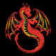 Red Dragon Embroidery Design, Mythical Dragon Machine Embroidery Pattern, Instant Download