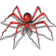 Red Flame Spider Embroidery Design, Instant Download
