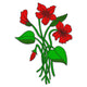 Red Floral Bouquet Embroidery Design, Instant Download