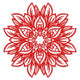 Red Floral Mandala Embroidery Design, Machine Embroidery Pattern, Instant Download