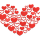 Red Heart Cluster Embroidery Design, Instant Download