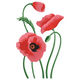 Red Poppy Flower Embroidery Design, Wildflower Botanical Pattern