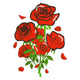 Red Rose Bouquet Embroidery Design, Instant Download