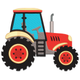 Red Tractor Embroidery Design, Farm Tractor Machine Embroidery Pattern, Instant Download