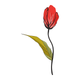 Red Tulip Embroidery Design, Machine Embroidery Pattern, Instant Download