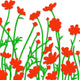 Red Wildflowers Embroidery Design, Wildflower Meadow Machine Embroidery Pattern, Instant Download