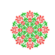 Red & Green Decorative Mandala Embroidery Design, Instant Download