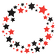 Red and Black Star Wreath Embroidery Design, Instant Download