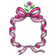 Ribbon Floral Frame Embroidery Design, Instant Download