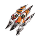 Ripped Tiger Face Embroidery Design, Claw Rip, Instant Download