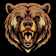Roaring Bear Head Embroidery Design, Wildlife Animal Machine Embroidery Pattern, Instant Download